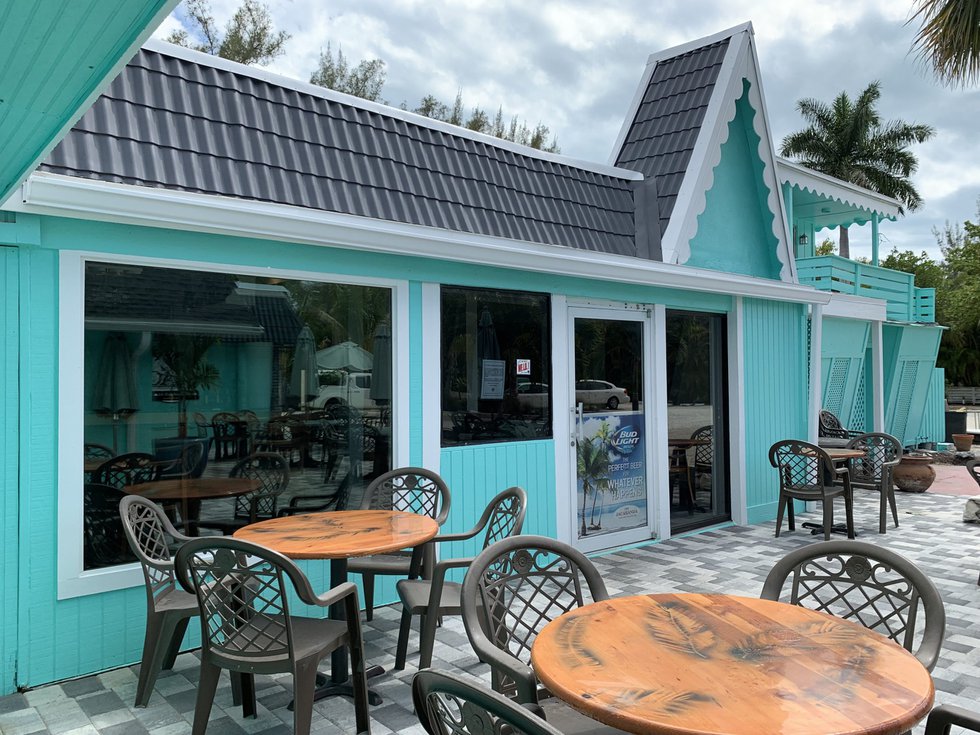 The back bar at The Jac Sanibel Island Bar &amp; Grille