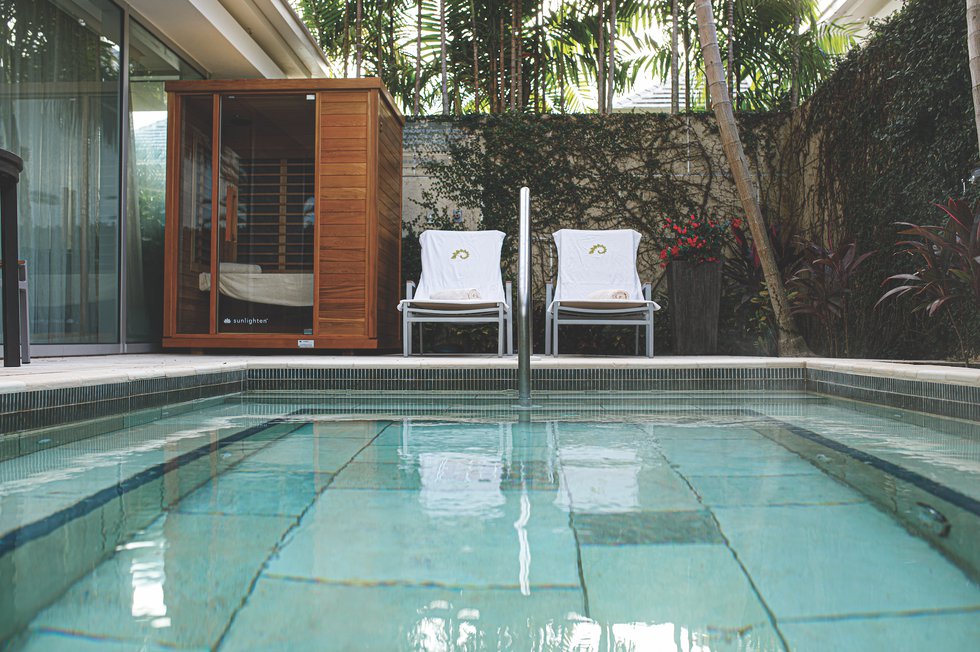 Spa pool with infrared sauna at The Spa at Naples Grande photo by Brian Tietz