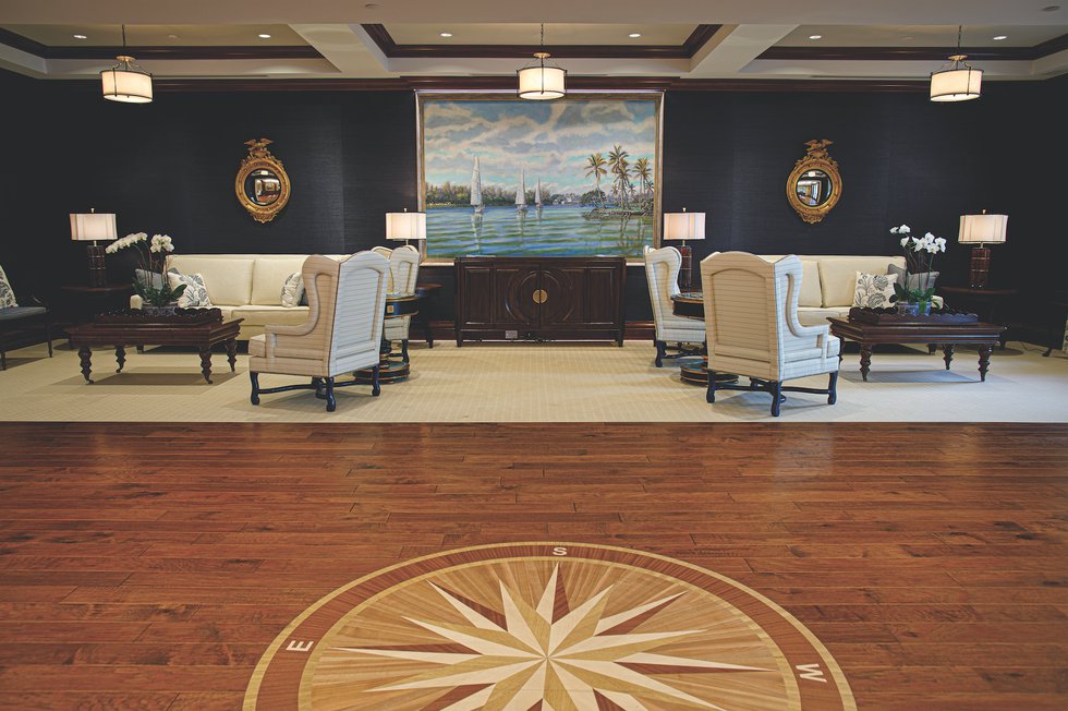 Naples Yacht Club wood compass inlay Photo by Brian Tietz