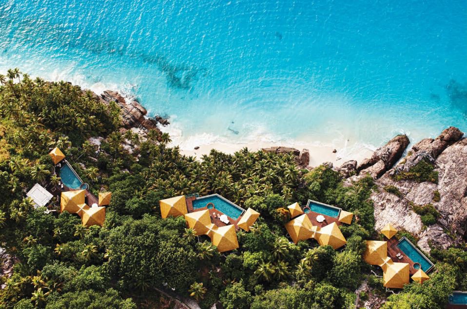 Fregate Island private villas hidden among the trees