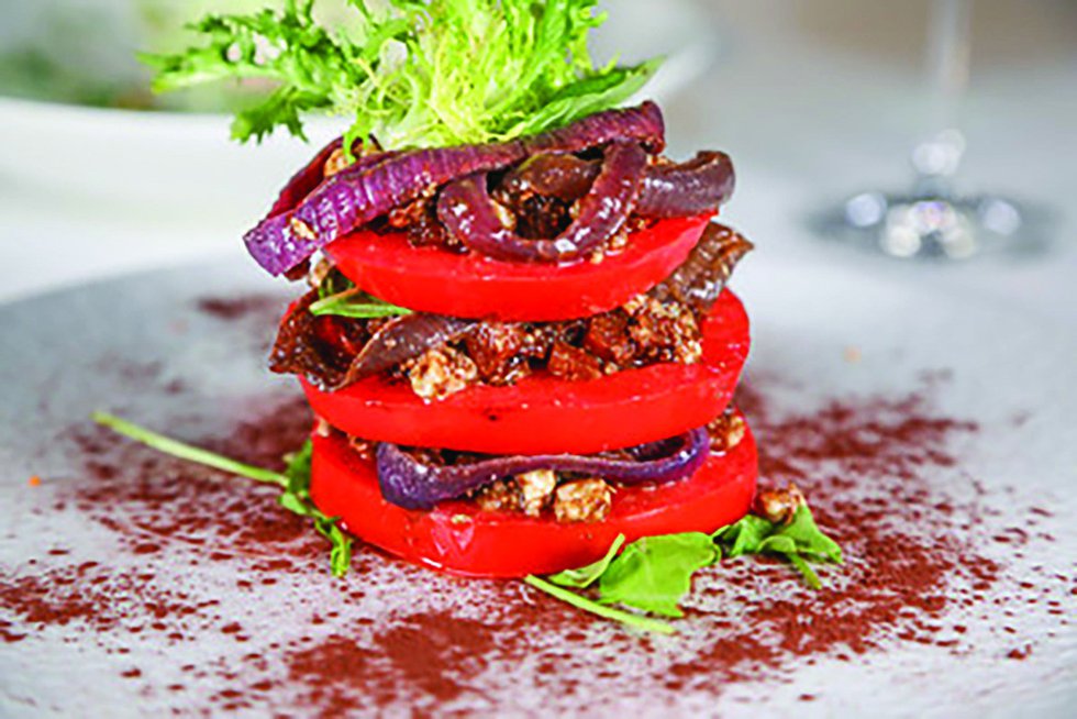 Stacked Heirloom Tomatoes