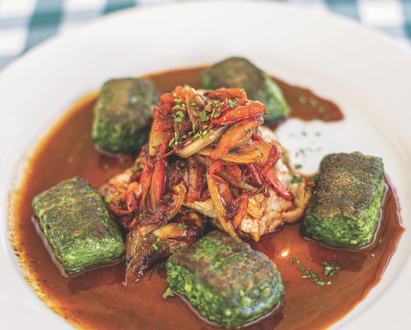 Ridgway’s sauteed veal scaloppini with ricotta and spinach gnocchi