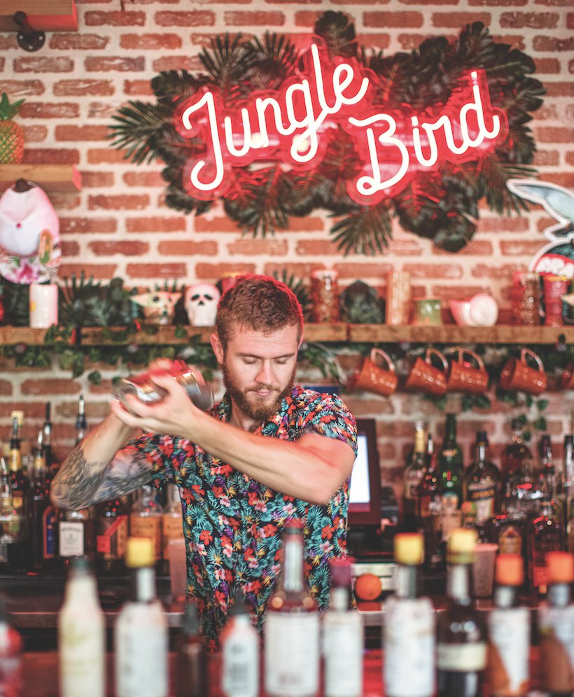 Jungle Bird cocktails and sign