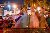 Princesses on a parade float