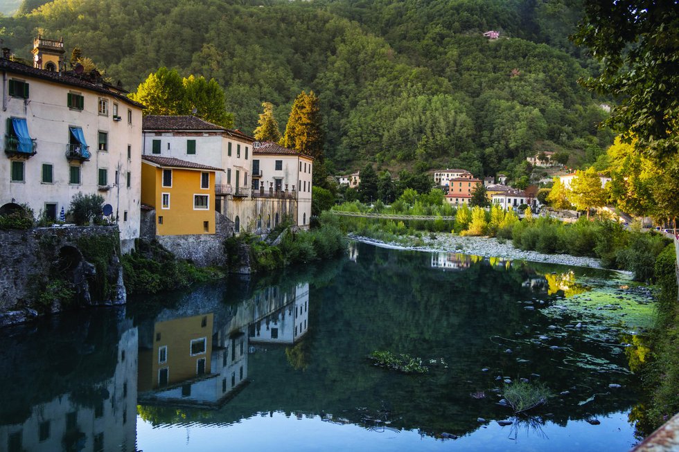 Pretty neighborhood in Lucca, Italy