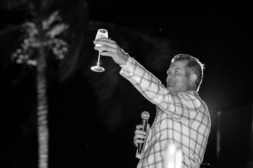 John Raising A Toast To His Wife, Amy