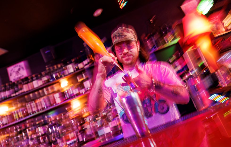 Bartender Making a Drink at Nice Guys Pizza in Cape Coral