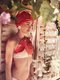 hotel escalante model wearing vintage swimming cap and bathing suit