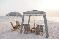 Cabana setup on a Naples beach