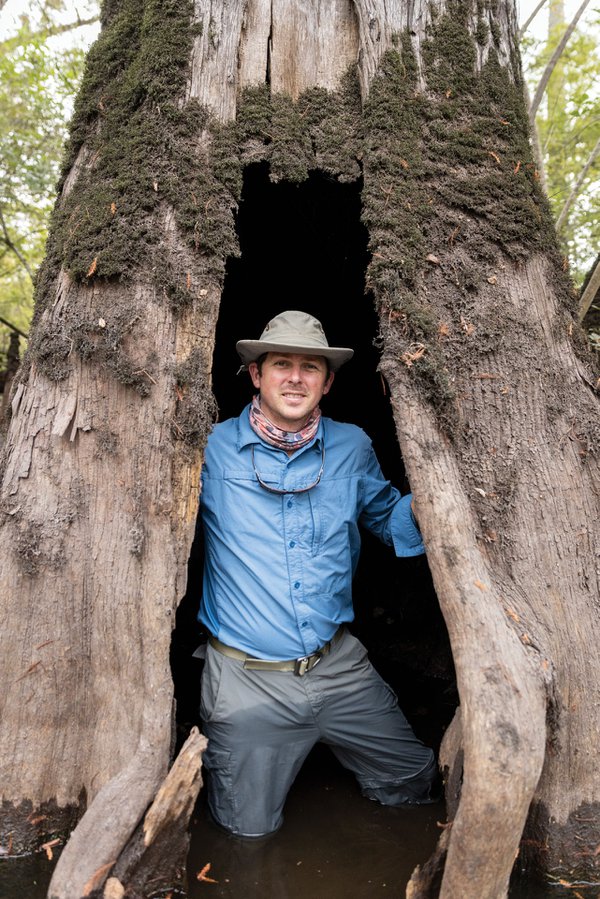 Mac stone in the middle of an old tree stump.jpg