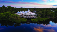 aerial view of the bay house