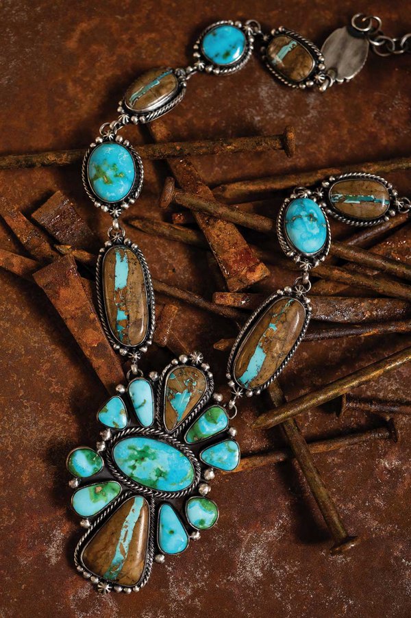 Necklace made of blue and brown gemstones.jpg