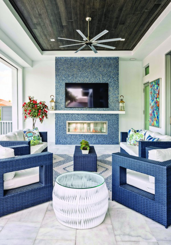 Blue Outdoor Living Area