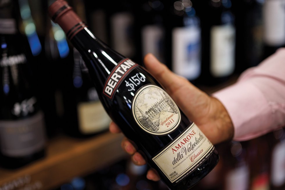 amarone wine bottle from the shelf